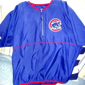 MAJESTIC CHICAGO CUBS ZIP FRONT WINDBREAKER LARGE